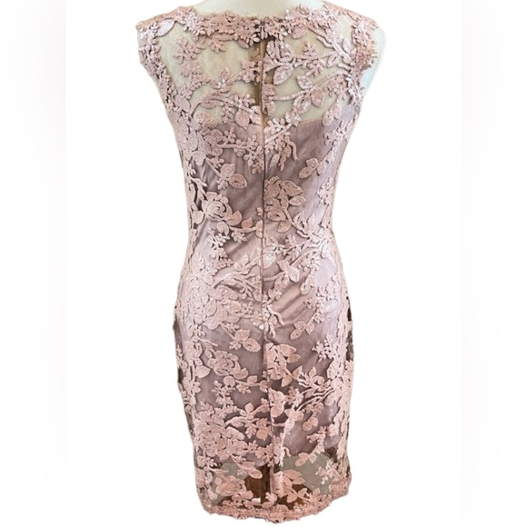 NWT Tadashi Shoji Blush Antique Pink Lace Cocktail Dress SIZE 8 - Picture 5 of 16